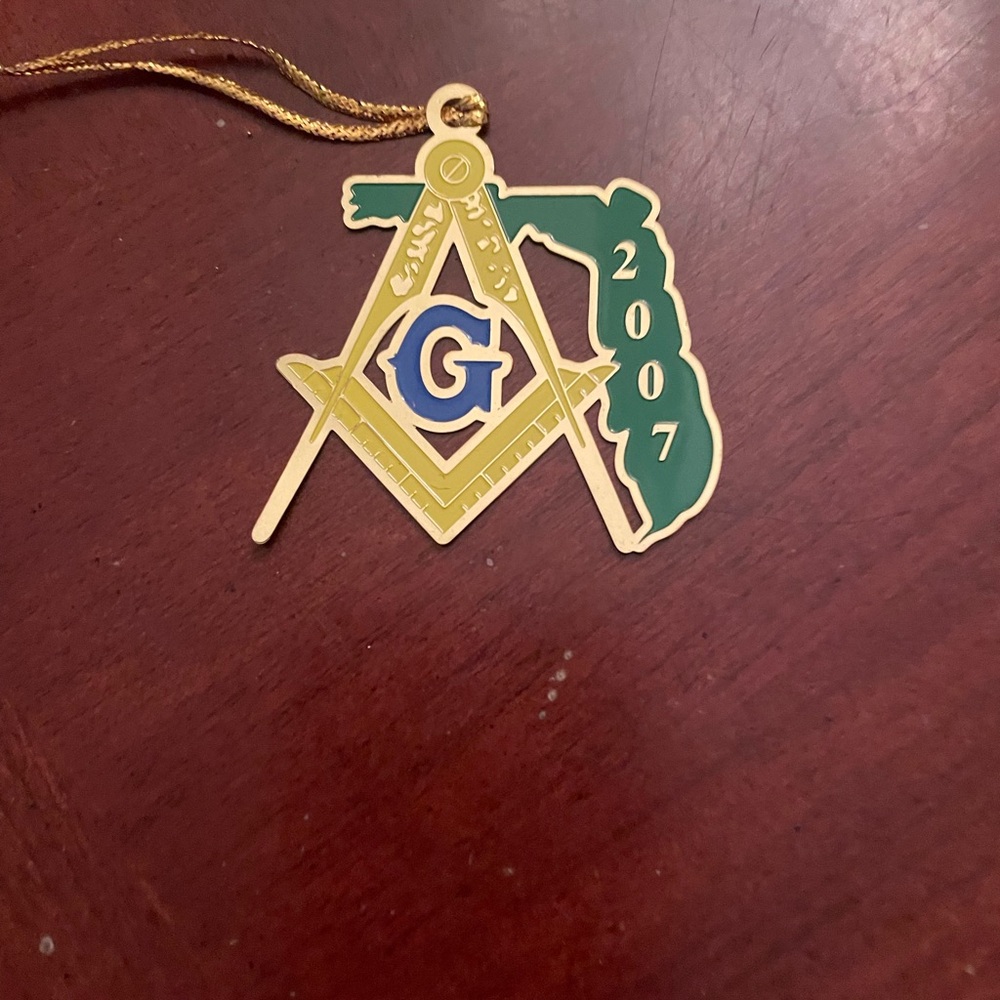 Gold and Green Masonic Ornament
